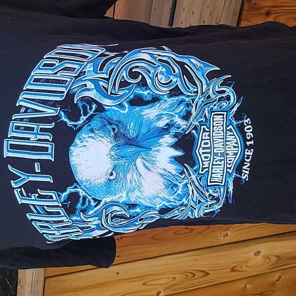 Harley davidson blue eagle t shirt - Picture 4 of 6